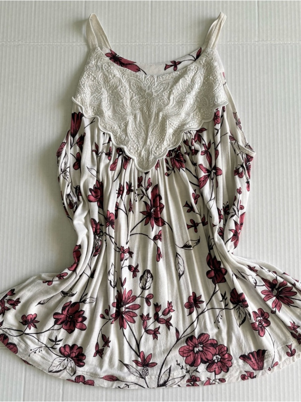 One September Vintage Lightweight Rayon Linen Top with Subtle Print Size Small